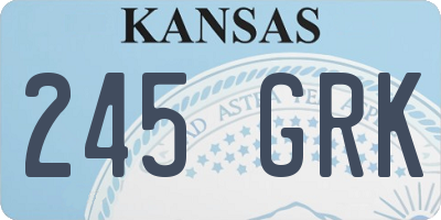 KS license plate 245GRK