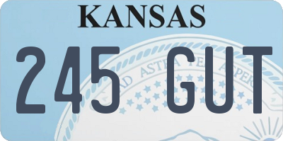 KS license plate 245GUT