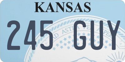 KS license plate 245GUY