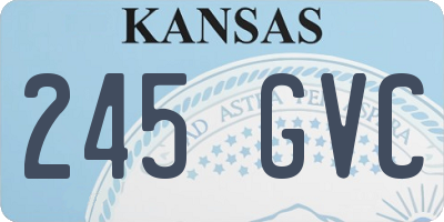 KS license plate 245GVC