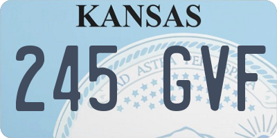 KS license plate 245GVF