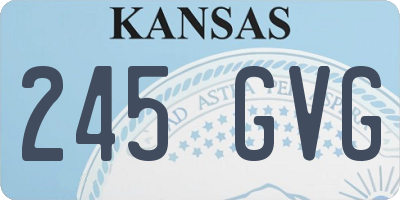 KS license plate 245GVG