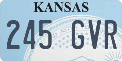 KS license plate 245GVR