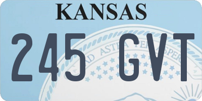 KS license plate 245GVT