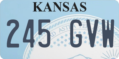 KS license plate 245GVW