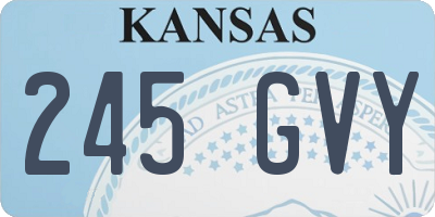 KS license plate 245GVY