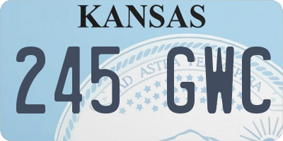KS license plate 245GWC