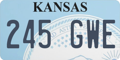 KS license plate 245GWE