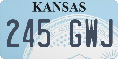 KS license plate 245GWJ