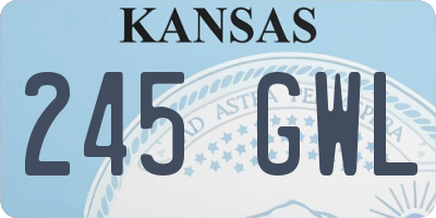 KS license plate 245GWL