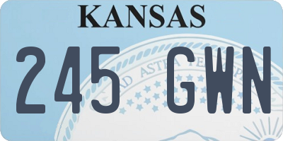 KS license plate 245GWN