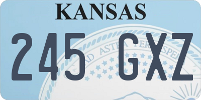 KS license plate 245GXZ