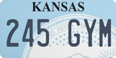 KS license plate 245GYM