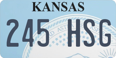 KS license plate 245HSG