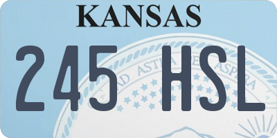 KS license plate 245HSL