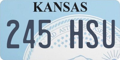 KS license plate 245HSU