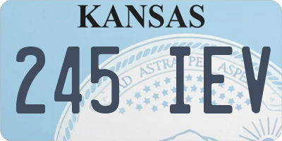 KS license plate 245IEV