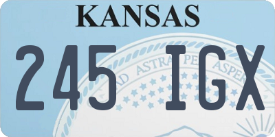 KS license plate 245IGX