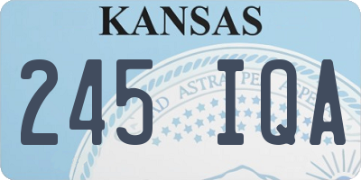KS license plate 245IQA