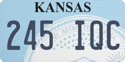 KS license plate 245IQC
