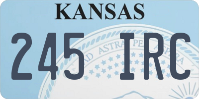 KS license plate 245IRC