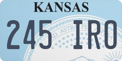 KS license plate 245IRO