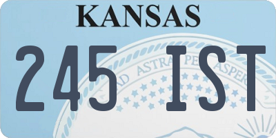 KS license plate 245IST