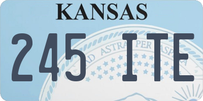 KS license plate 245ITE