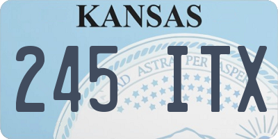 KS license plate 245ITX