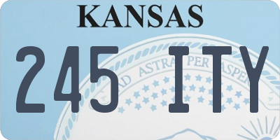 KS license plate 245ITY