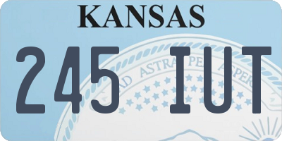 KS license plate 245IUT