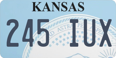 KS license plate 245IUX
