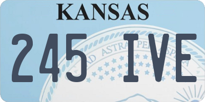 KS license plate 245IVE