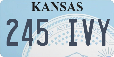 KS license plate 245IVY