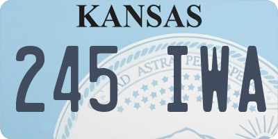 KS license plate 245IWA