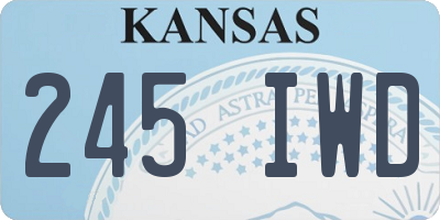 KS license plate 245IWD