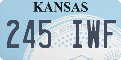 KS license plate 245IWF