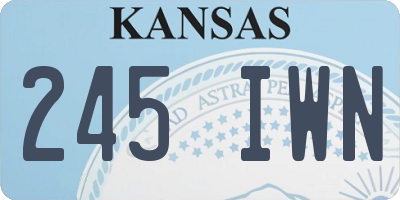 KS license plate 245IWN