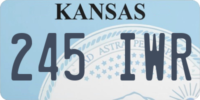 KS license plate 245IWR