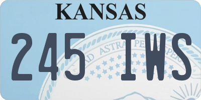KS license plate 245IWS