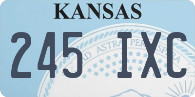 KS license plate 245IXC