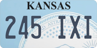KS license plate 245IXI