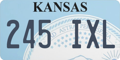 KS license plate 245IXL
