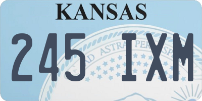 KS license plate 245IXM