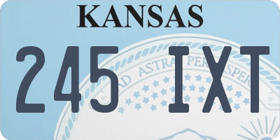 KS license plate 245IXT