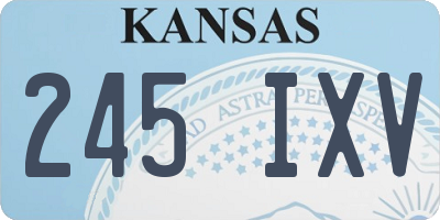 KS license plate 245IXV