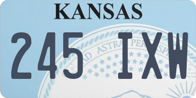 KS license plate 245IXW