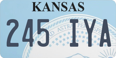 KS license plate 245IYA