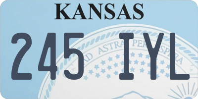 KS license plate 245IYL
