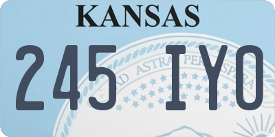 KS license plate 245IYO